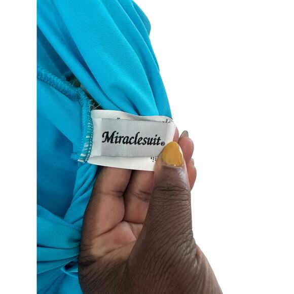 Miraclesuit Light Blue Twist Front Swim Tankini Top Size 14 Style C60483 - Picture 2 of 13